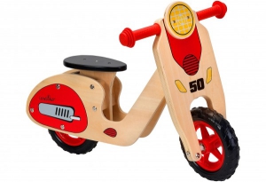 Biciclete fara pedale - Bicicleta fara pedale din lemn Globo Legnoland 37723 pentru copii model Retro Scooter