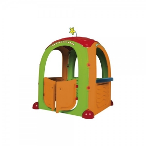 Jucarii si jocuri exterior - Casuta de joaca pentru copii Paradiso Cocoon Playhouse din plastic cu 3 autocolante supermarket bucatarie si atelier