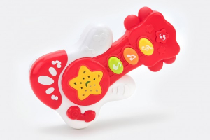 Accesorii bebe - Chitara mini muzicala Globo jucarie cu sunete si lumini