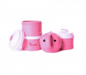 Accesorii bebe - Containere lapte praf BO Jungle cu 4 compartimente Elefant Roz