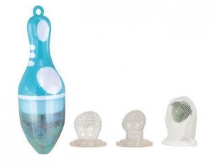 Accesorii bebe - Dispozitiv special bebelusi pentru fructe si legume Bo Jungle din silicon 
