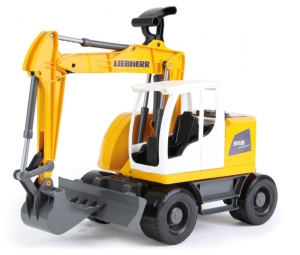 Masini, trenuri, avioane - Excavator plastic Bagr Liebherr A918 Litronic Worxx cupa functionala 48 cm pentru copii
