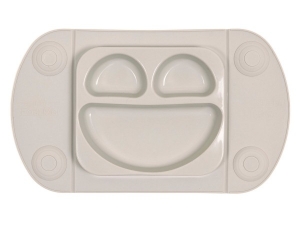 Accesorii bebe - Farfurie autodiversificare portabila EasyMat Mini EasyTots speciala din cauciuc cu ventuze Gri tip tava