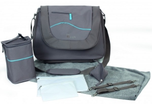 Accesorii bebe - Geanta multifunctionala cu accesorii incluse BO Jungle pentru bebelusi gri