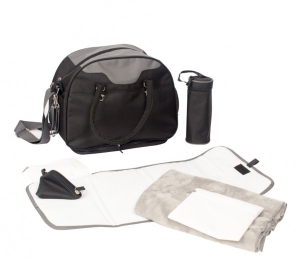 Accesorii bebe - Geanta multifunctionala cu accesorii incluse BO Jungle pentru bebelusi neagra