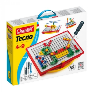 Jucarii - Joc constructie copii Tecno Quercetti cutie transport si depozitare 80 piese