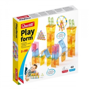 Accesorii bebe - Joc educativ pentru copii Quercetti Playform 0340 joc constructie 60 piese tip panouri transparente si multicolore din plastic