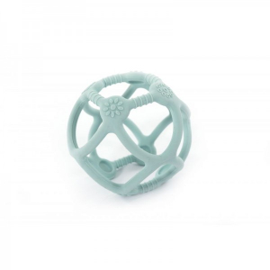 Accesorii bebe - Jucarie bebelusi din silicon Bo Jungle bila pastel bleu