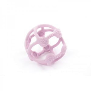 Accesorii bebe - Jucarie bebelusi din silicon Bo Jungle bila pastel roz