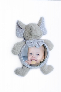Papusi si accesorii - Jucarie de plus Elefant cu oglinda pentru casa si masina Bo Jungle 