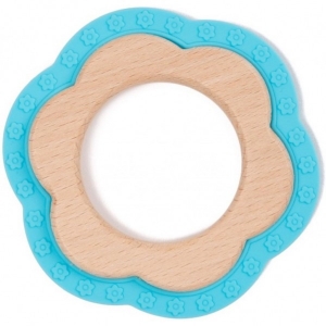 Accesorii bebe - Jucarie dentitie Bo Jungle pentru bebelusi Floare Albastra
