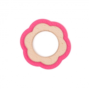Accesorii bebe - Jucarie dentitie Bo Jungle pentru bebelusi Floare Roz