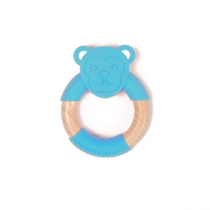 Accesorii bebe - Jucarie dentitie Bo Jungle pentru bebelusi Maimuta Albastra