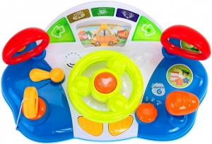 Accesorii bebe - Jucarie interactiva muzicala Globo Vitamina G 05204 Volan muzical cu lumini si claxon
