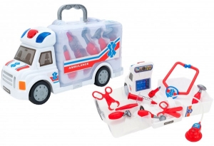 Accesorii bebe - Jucarie muzicala Ambulanta cu set doctor Globo cu sunete si lumini