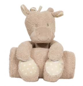 Jucarii bebe - Jucarie plus Girafa Senna BO Jungle cu paturica si prosopel baie 