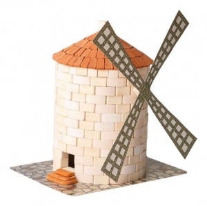 Jucarii - Kit constructie caramizi Wise Moara de vant 430 piese reutilizabile