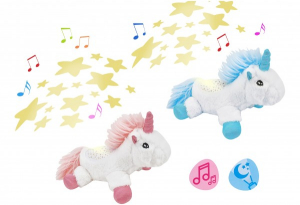 Accesorii bebe - Lampa de veghe Unicorn Globo cu sunete si lumini 30 cm