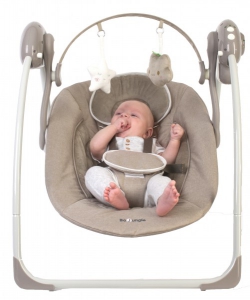 Accesorii bebe - Leagan portabil BO Jungle Bej pentru bebelusi cu arcada jucarii