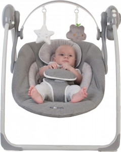 Accesorii bebe - Leagan portabil BO Jungle Gri pentru bebelusi cu arcada jucarii