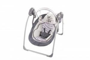 Accesorii bebe - Leagan portabil cu reductie BO Jungle Gri model Stele pentru bebelusi cu arcada jucarii