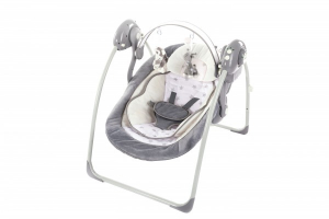 Accesorii bebe - Leagan portabil cu reductie BO Jungle Gri model Stele pentru bebelusi cu arcada jucarii