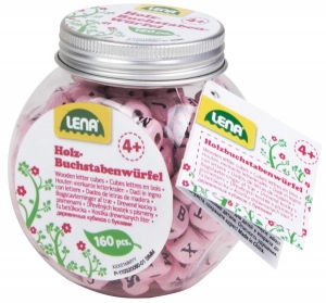 Jucarii de rol - Margele din lemn Lena pentru confectionare bratari Roz