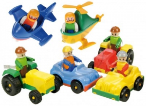 Masini, trenuri, avioane - Masinute plastic cu figurina Lena