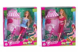 Papusi si accesorii - Papusa cu bicicleta Donna