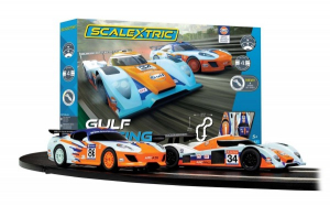 Machete auto Diecast - Pista masinute Gulf Racing 484 cm traseu masinute Gulf LMP vs GT Gulf