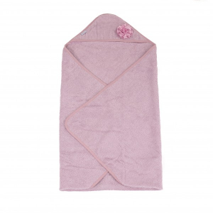 Accesorii bebe - Prosop baie bebelusi Bo Jungle cu colt Floare roz