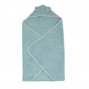 Accesorii bebe - Prosop baie bebelusi Bo Jungle cu colt Urs bleu