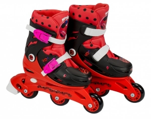 Vehicule - Role pentru copii cu 3 roti Saica 5834 Ladybug marime reglabila 35-38 roti interschimbabile frana de picior