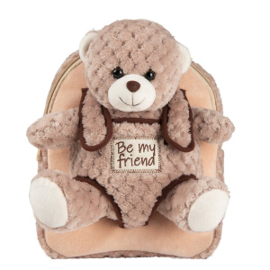 Jucarii - Rucsacel plus soft cu ursulet detasabil -  Milly Bear Perletti