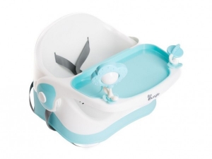 Accesorii bebe - Scaun de masa bebelusi booster si inaltator detasabil Bo Jungle cu tavita detasabila albastru