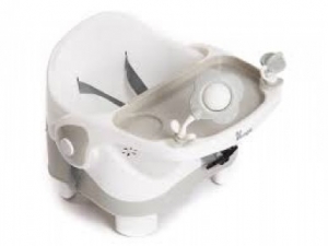 Accesorii bebe - Scaun de masa bebelusi booster si inaltator detasabil Bo Jungle cu tavita detasabila gri