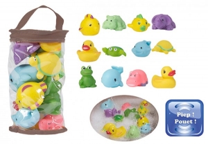 Accesorii bebe - Set 12 jucarii de baie pentru bebelusi Bo Jungle