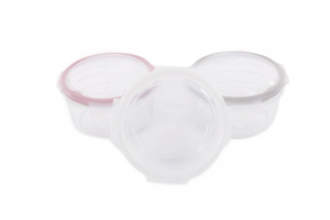 Accesorii bebe - Set 3 Mini Caserole stocare si depozitare mancare BO Jungle pentru bebelusi roz din sticla cu capac 360 ml