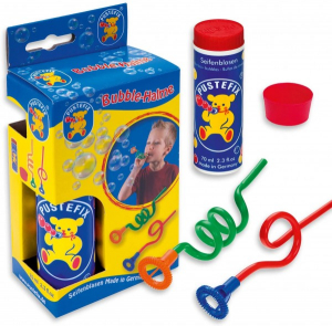 Jucarii - Set baloane de sapun Pustefix cu 2 paie ondulate tavita si tub cu 70 ml de solutie