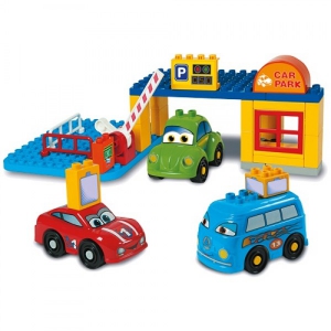 Cuburi constructie - Set constructie cuburi Unico Galetusa Masini si Garaj 35 piese