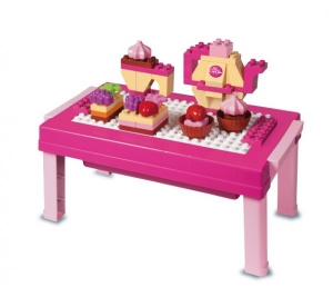 Cuburi constructie - Set constructie cuburi Unico Masuta Prajituri si Ceai 57 piese
