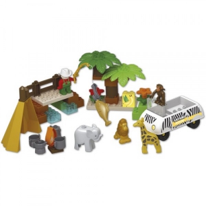 Cuburi constructie - Set constructie cuburi Unico Safari mari 55 piese