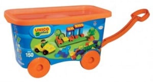 Cuburi constructie - Set constructie Unico Plus Galetusa Carucior 150 piese