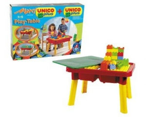 Cuburi constructie - Set constructie Unico Plus Masuta cu 31 piese cu suport