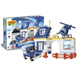 Unico Plus - Set constructie Unico Statie de politie 80 piese 