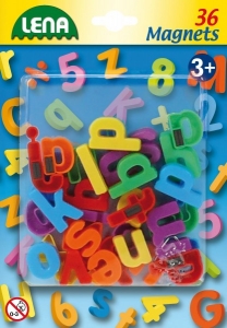 Jucarii educationale - Set litere mici magnetice Lena multicolore 36 piese 3 cm lungime