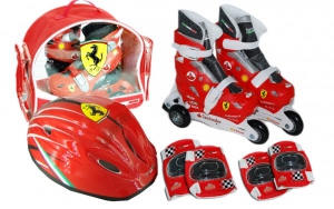 Role, patine cu rotile - Set role cu accesorii protectie incluse Saica Ferrari marimi reglabile 31-34