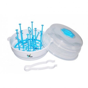 Accesorii bebe - Sterilizator rapid pentru 6 biberoane bebelusi BO Jungle pentru cuptorul cu microunde