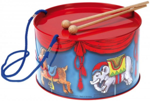 Accesorii bebe - Toba Carusel din metal pentru copii 20 cm Lena cu bete lemn