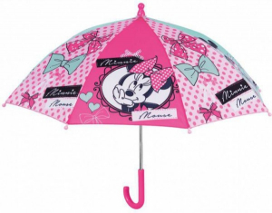 Accesorii bebe - Umbrela manuala 38 cm cu inchidere cu siguranta Minnie roz